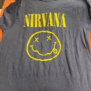 Nirvana Gray T-Shirt with Yellow Logo